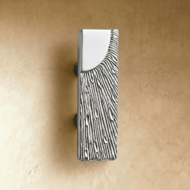 Solid Brass Drawer Pulls, Modern Kitchen & Vanity Hardware, Textured Sculptural Form, Set of 2 Left or Right Facing, 1.2-3.7in