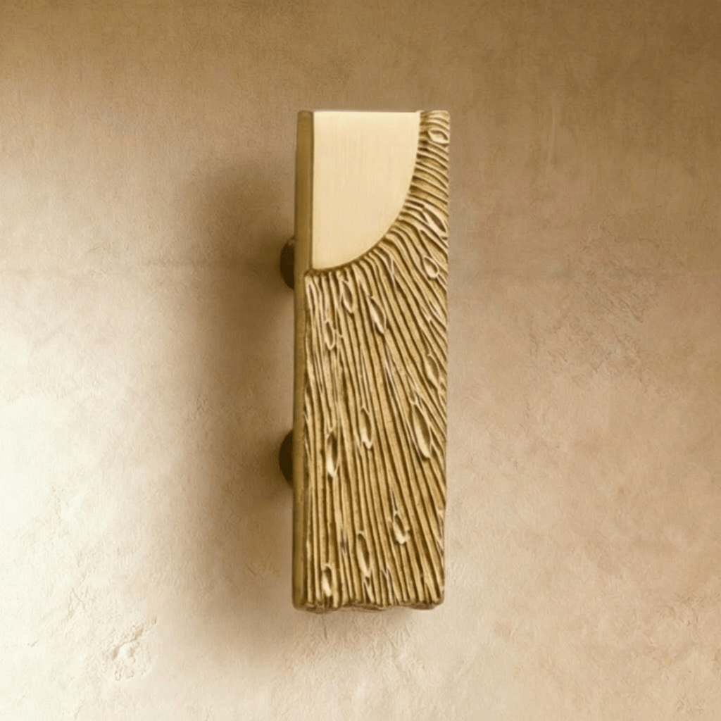 Solid Brass Drawer Pulls, Modern Kitchen & Vanity Hardware, Textured Sculptural Form, Set of 2 Left or Right Facing, 1.2-3.7in