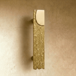 Solid Brass Drawer Pulls, Modern Kitchen & Vanity Hardware, Textured Sculptural Form, Set of 2 Left or Right Facing, 1.2-3.7in