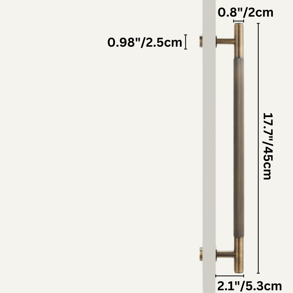 Striped Linear Door Pull Bar, Modern Entry & Interior Door Hardware, Comfortable Ribbed Grip, Single & Double-Sided, 10.8-17.7in