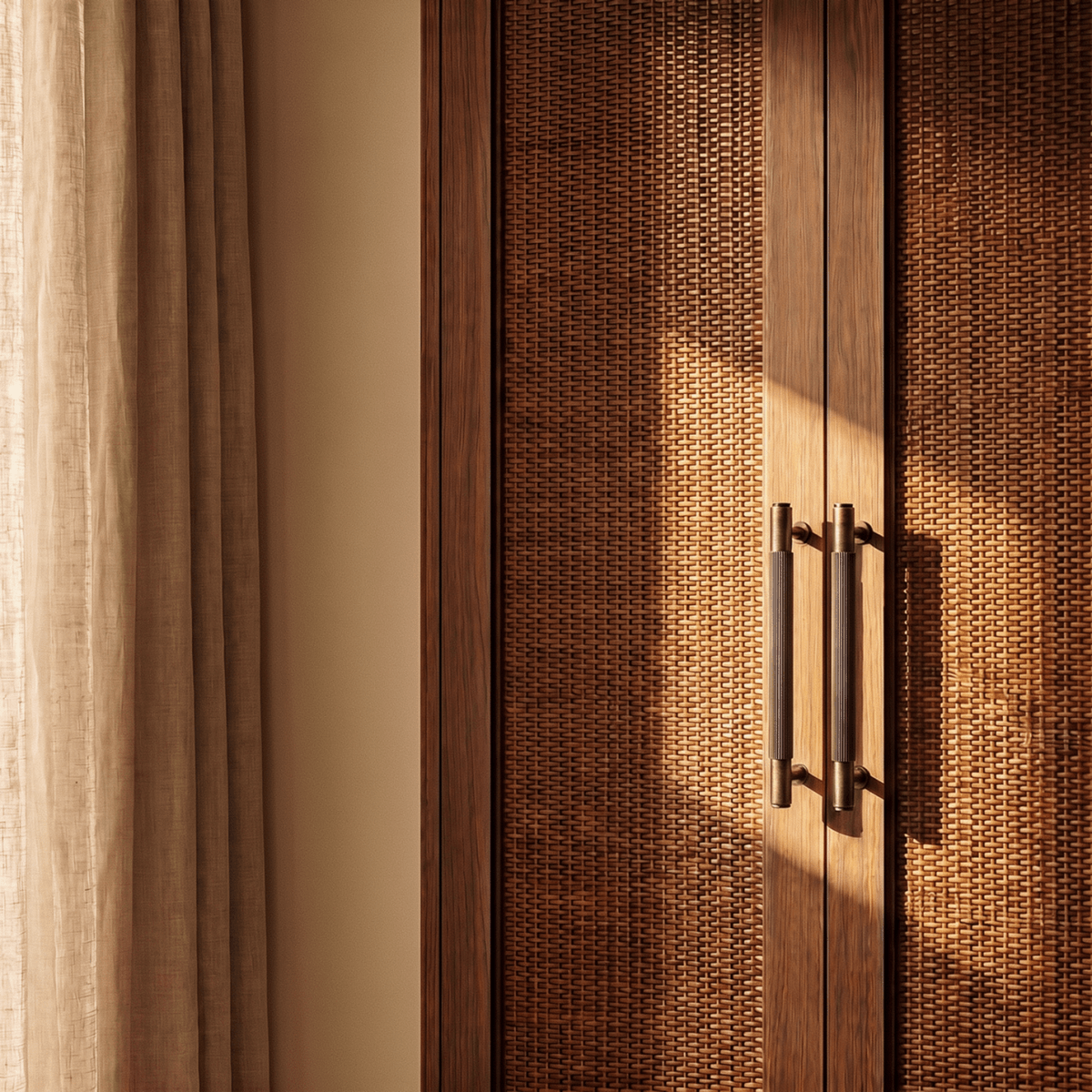 Striped Linear Door Pull Bar, Modern Entry & Interior Door Hardware, Comfortable Ribbed Grip, Single & Double-Sided, 10.8-17.7in