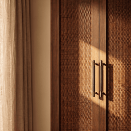 Striped Linear Door Pull Bar, Modern Entry & Interior Door Hardware, Comfortable Ribbed Grip, Single & Double-Sided, 10.8-17.7in