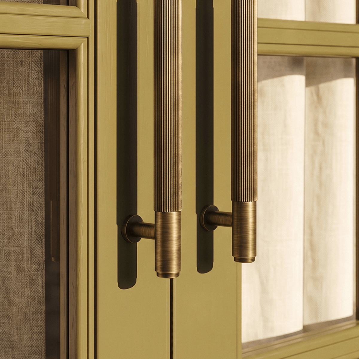 Striped Linear Door Pull Bar, Modern Entry & Interior Door Hardware, Comfortable Ribbed Grip, Single & Double-Sided, 10.8-17.7in