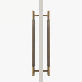 Striped Linear Door Pull Bar, Modern Entry & Interior Door Hardware, Comfortable Ribbed Grip, Single & Double-Sided, 10.8-17.7in
