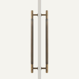 Striped Linear Door Pull Bar, Modern Entry & Interior Door Hardware, Comfortable Ribbed Grip, Single & Double-Sided, 10.8-17.7in