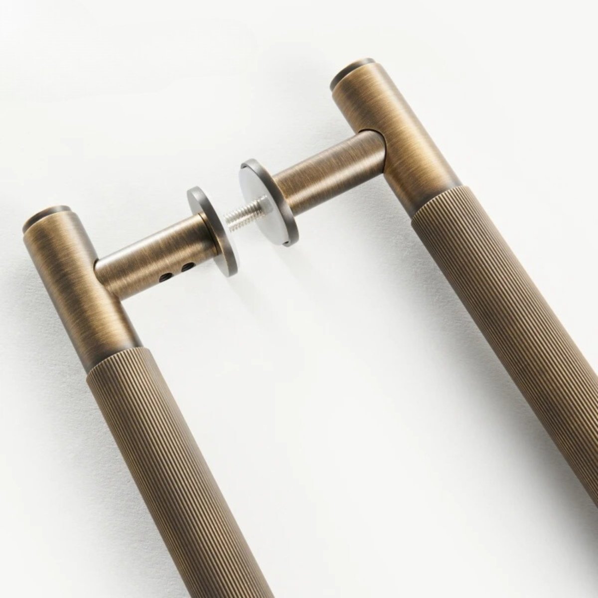 Striped Linear Door Pull Bar, Modern Entry & Interior Door Hardware, Comfortable Ribbed Grip, Single & Double-Sided, 10.8-17.7in