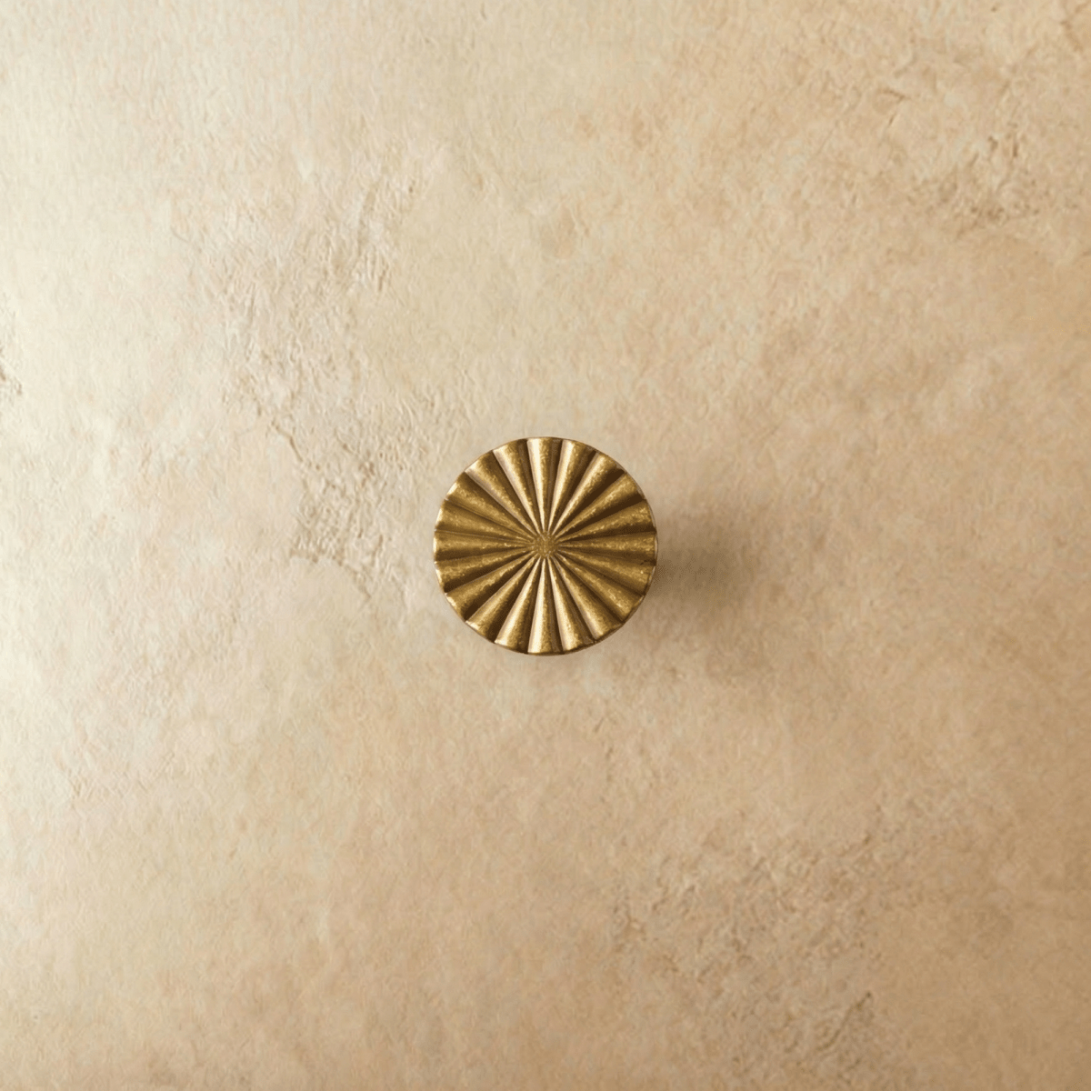 Solid Brass Sunburst Cabinet Knobs, Vintage Kitchen & Dresser Hardware, Vintage Brass Finish, Set of 2, 1.17in Diameter