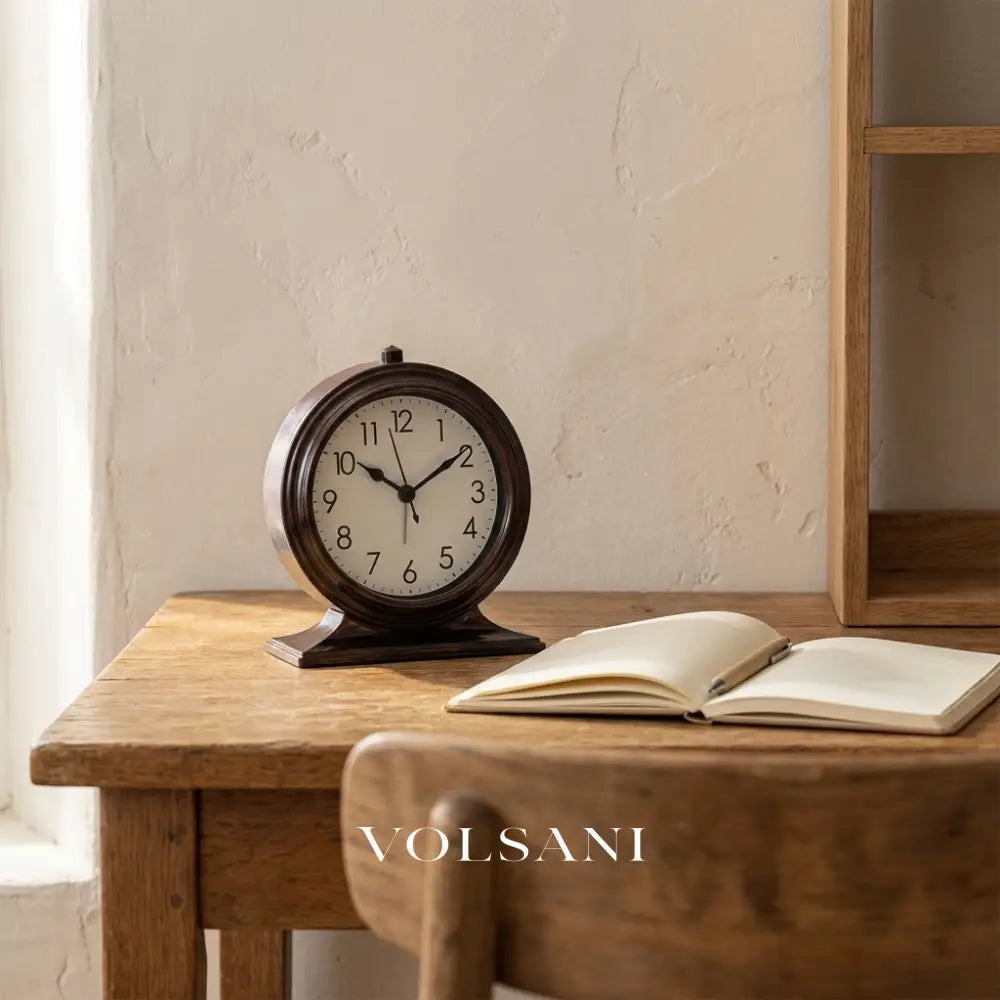 BRUNO vintage desk clock in a home office