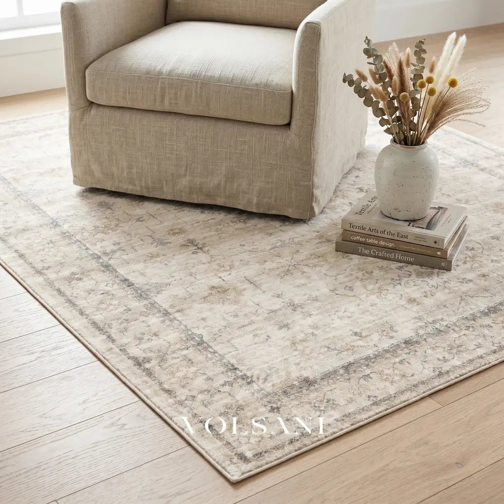 Vintage Pattern Area Rug with High Pile Soft Living Room & Bedroom Rug Faded Traditional Print 8 Sizes 2x3 to 9x12ft