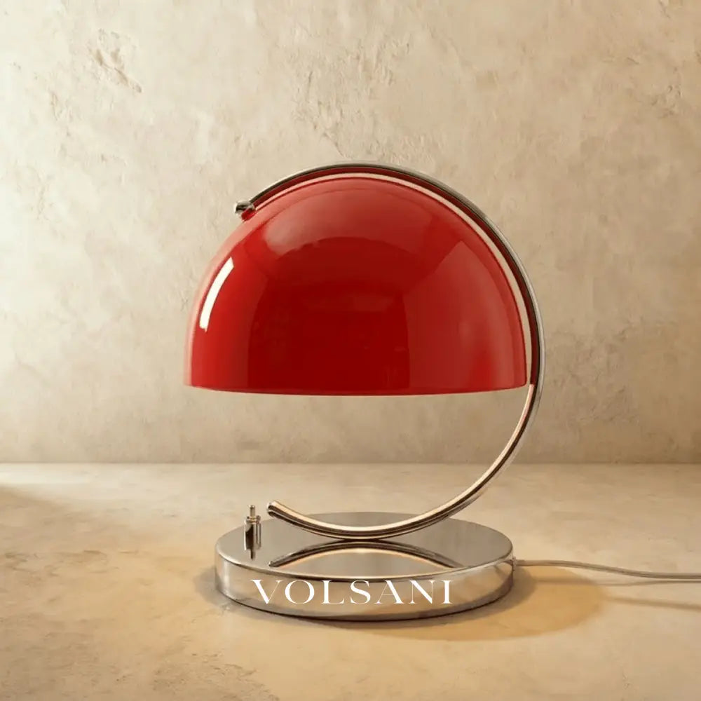 Vintage Table Lamp Compact Nostalgic Bedside & Study Desk Lamp Soft Warm White Light Orange White Red 10in - Lighting >