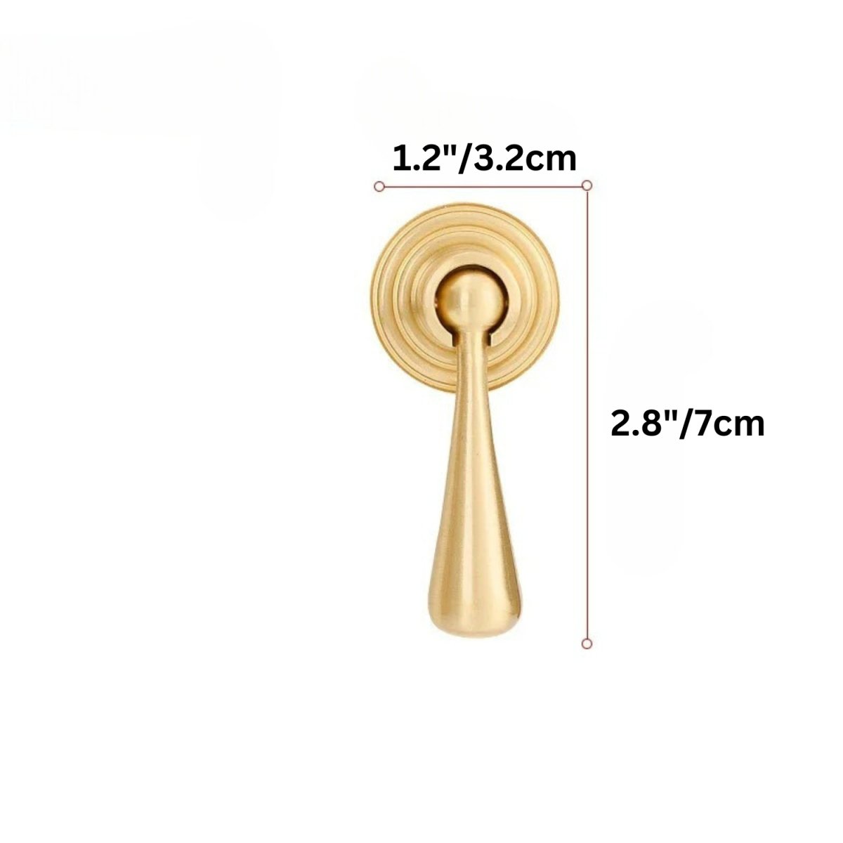 Solid Brass Single-Hole Cabinet Knobs, Timeless Kitchen & Cupboard Hardware, Gold Finish, Set of 2, 1.1-3.5in