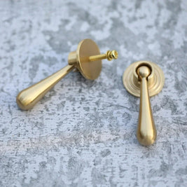 Solid Brass Single-Hole Cabinet Knobs, Timeless Kitchen & Cupboard Hardware, Gold Finish, Set of 2, 1.1-3.5in