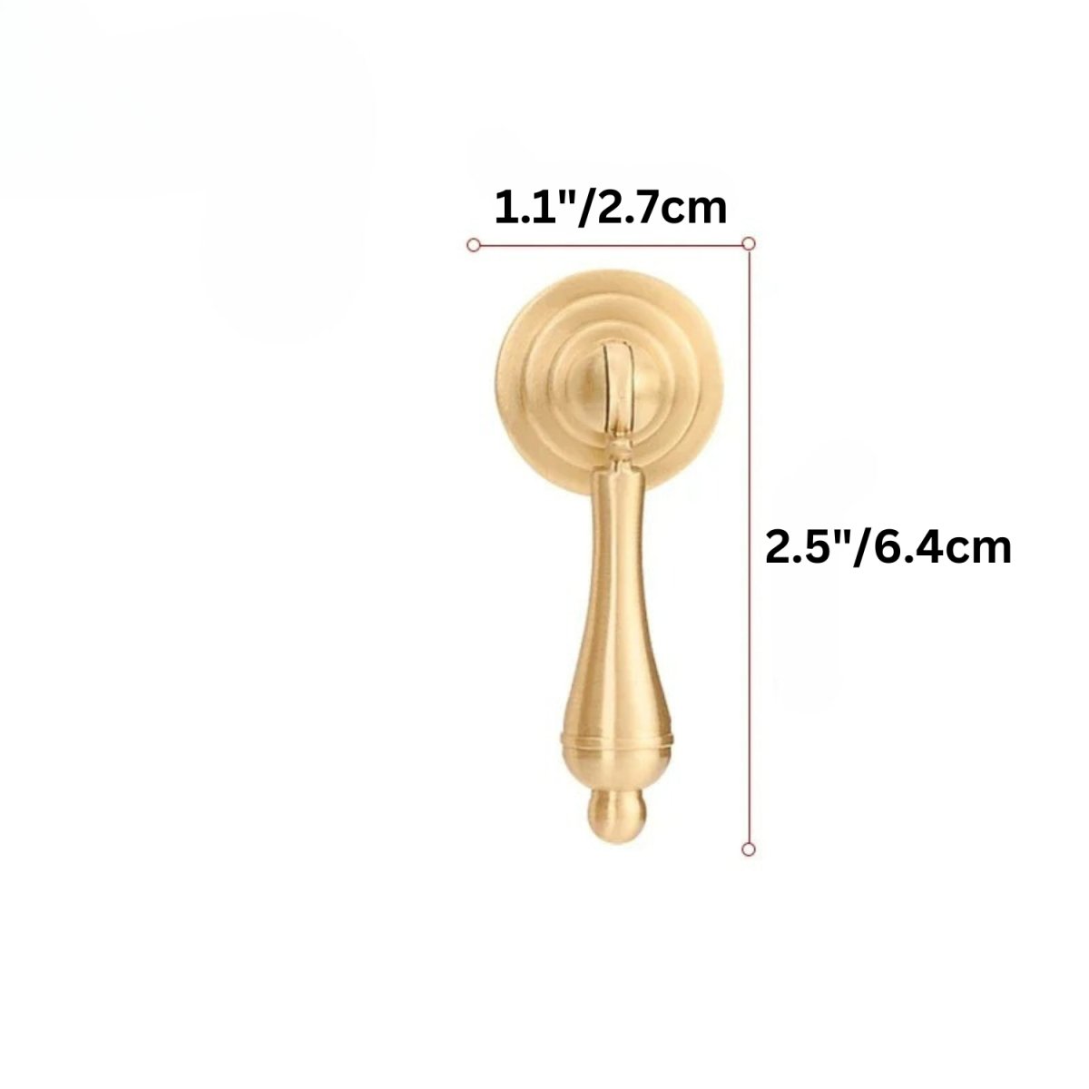 Solid Brass Single-Hole Cabinet Knobs, Timeless Kitchen & Cupboard Hardware, Gold Finish, Set of 2, 1.1-3.5in