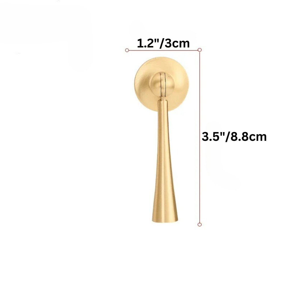 Solid Brass Single-Hole Cabinet Knobs, Timeless Kitchen & Cupboard Hardware, Gold Finish, Set of 2, 1.1-3.5in