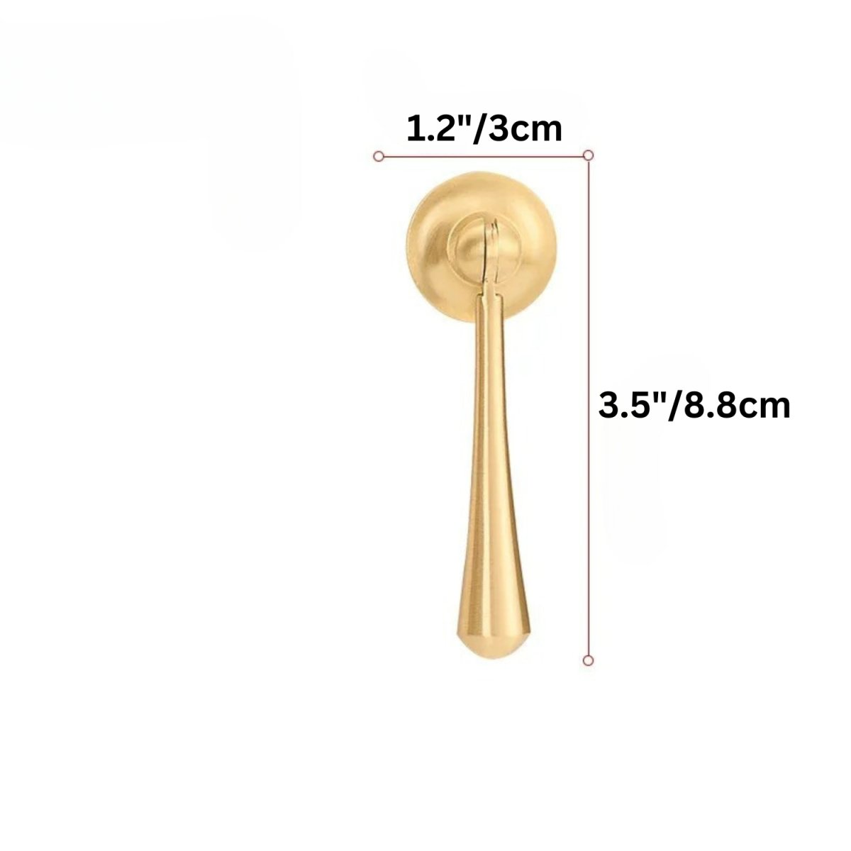 Solid Brass Single-Hole Cabinet Knobs, Timeless Kitchen & Cupboard Hardware, Gold Finish, Set of 2, 1.1-3.5in