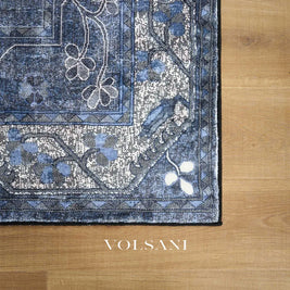 Washable Area Rug with Persian Medallion Machine Washable Living Room & Bedroom Rug Non Slip Low Pile 3x5 and 6x9ft
