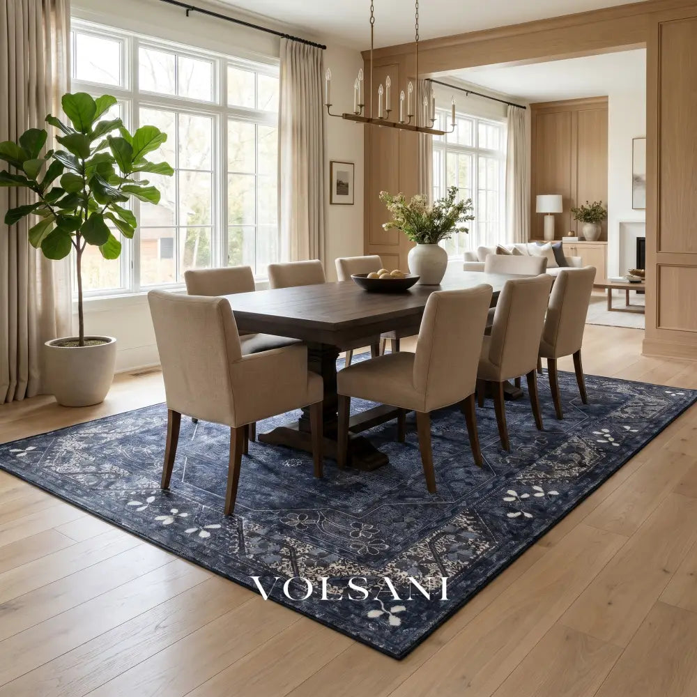 Washable Area Rug with Persian Medallion Machine Washable Living Room & Bedroom Rug Non Slip Low Pile 3x5 and 6x9ft