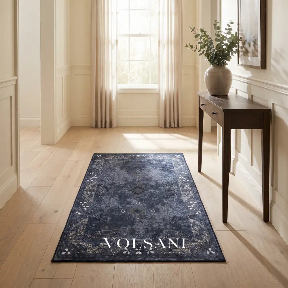 Washable Area Rug with Persian Medallion Machine Washable Living Room & Bedroom Rug Non Slip Low Pile 3x5 and 6x9ft