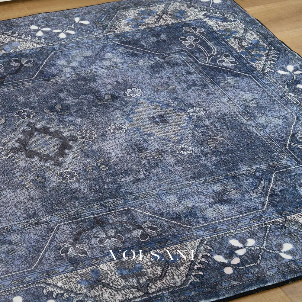 Washable Area Rug with Persian Medallion Machine Washable Living Room & Bedroom Rug Non Slip Low Pile 3x5 and 6x9ft