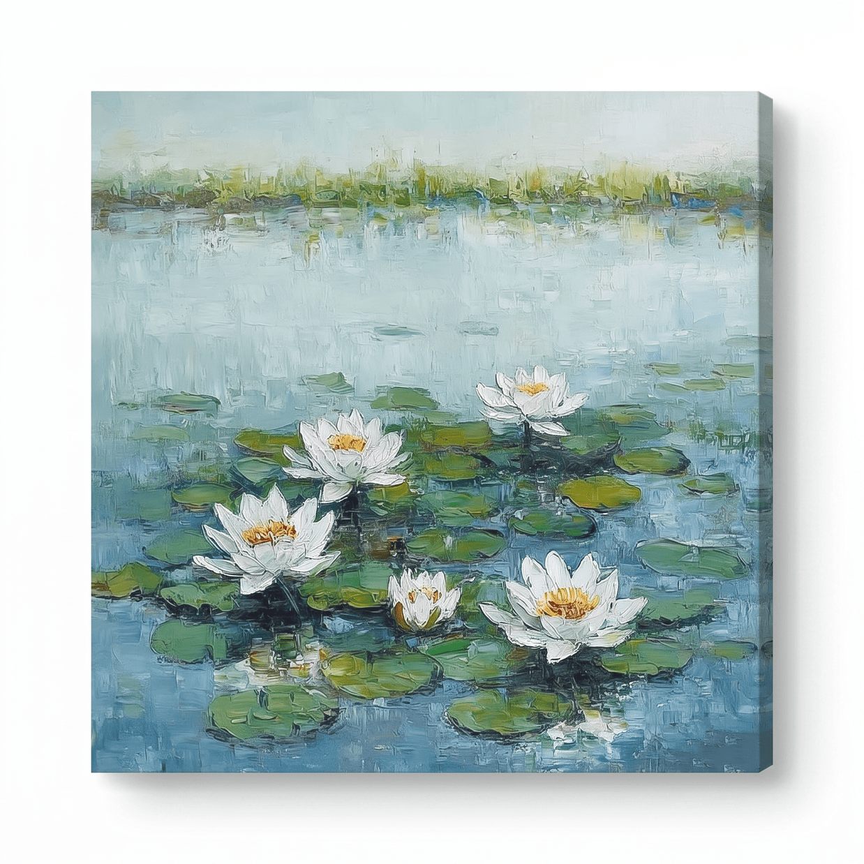 Waterlelies – Sereen Bloemschilderij (Verticaal) - Volsani