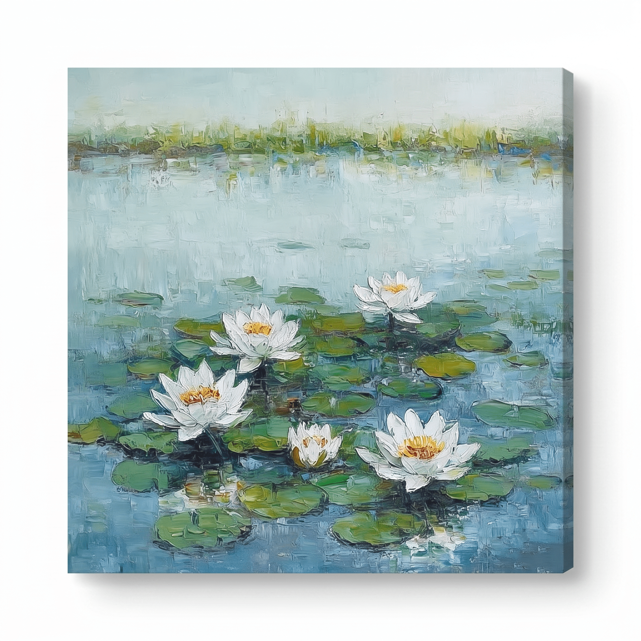 Waterlelies – Sereen Bloemschilderij (Verticaal) - Volsani