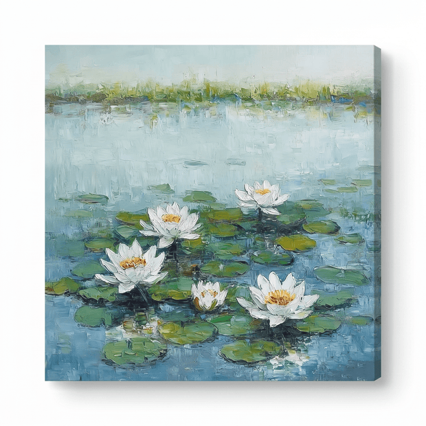 Waterlelies – Sereen Bloemschilderij (Verticaal) - Volsani