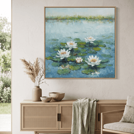 Waterlelies – Sereen Bloemschilderij (Verticaal) - Volsani
