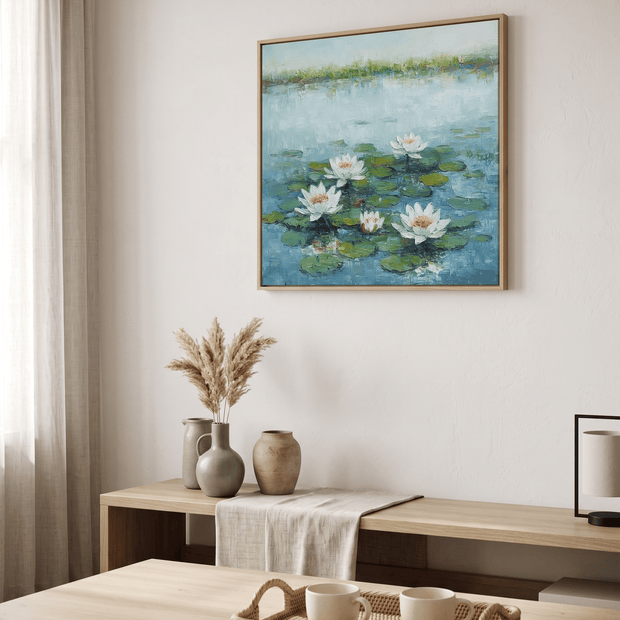 Waterlelies – Sereen Bloemschilderij (Verticaal) - Volsani
