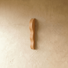 Solid Wood Drawer Pulls, Organic Modern Kitchen & Wardrobe Hardware, Carved Wave Profile, Set of 2, 3.7in Hole Spacing