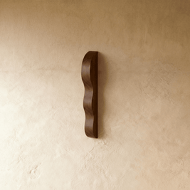 Solid Wood Drawer Pulls, Organic Modern Kitchen & Wardrobe Hardware, Carved Wave Profile, Set of 2, 3.7in Hole Spacing