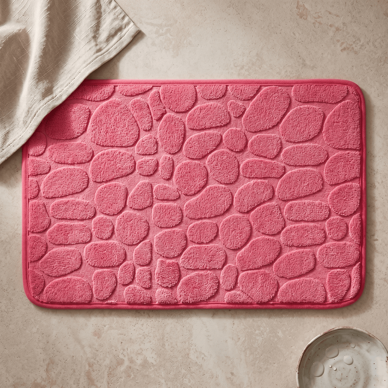 WENDE: Memory Foam Badmat 40 x 60 cm – Antislip Kiezelmotief - Volsani