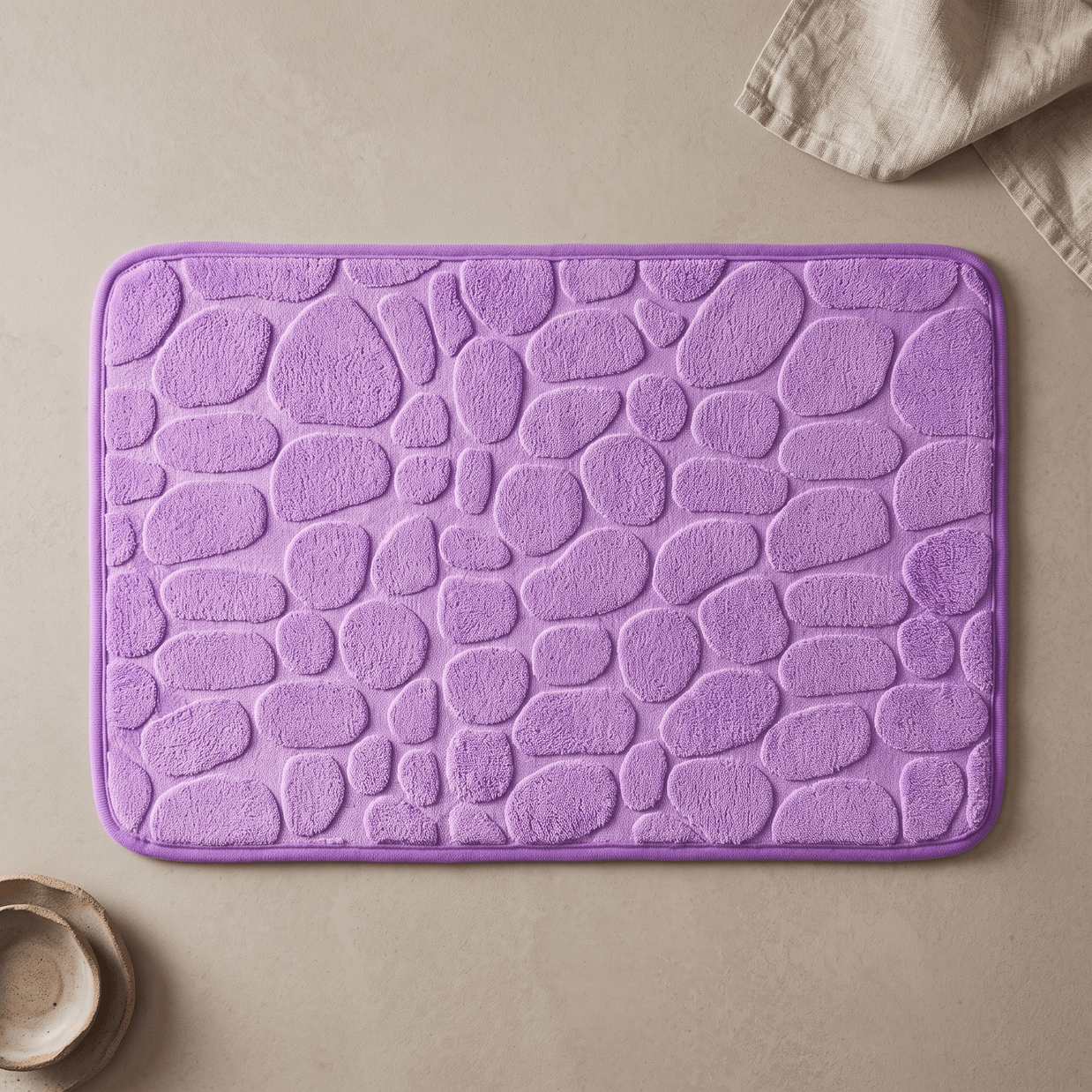 WENDE: Memory Foam Badmat 40 x 60 cm – Antislip Kiezelmotief - Volsani