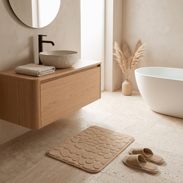 WENDE: Memory Foam Badmat 40 x 60 cm – Antislip Kiezelmotief - Volsani