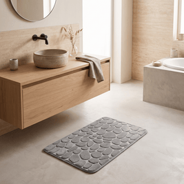 WENDE: Memory Foam Badmat 40 x 60 cm – Antislip Kiezelmotief - Volsani