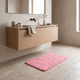 WENDE: Memory Foam Badmat 40 x 60 cm – Antislip Kiezelmotief - Volsani