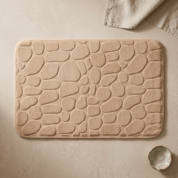 WENDE: Memory Foam Badmat 40 x 60 cm – Antislip Kiezelmotief - Volsani