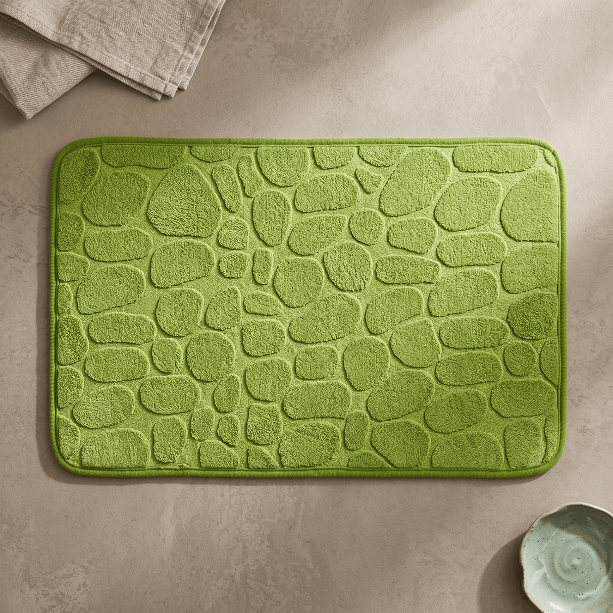 WENDE: Memory Foam Badmat 40 x 60 cm – Antislip Kiezelmotief - Volsani