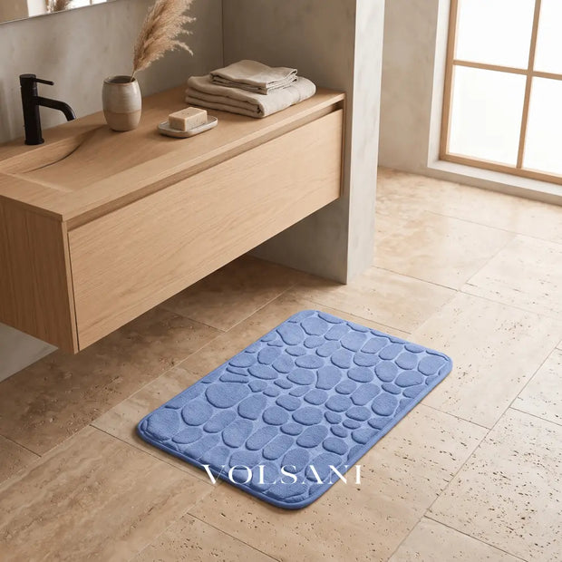 WENDE: Memory Foam Badmat 40 x 60 cm – Antislip Kiezelmotief - Volsani