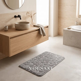 WENDE: Memory Foam Badmat 40 x 60 cm – Antislip Kiezelmotief - Volsani