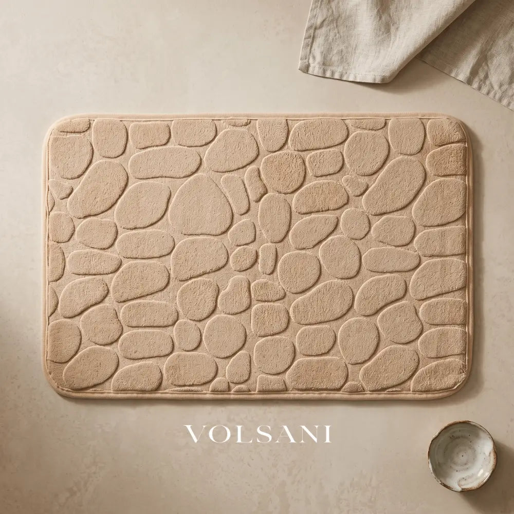 WENDE: Memory Foam Badmat 40 x 60 cm – Antislip Kiezelmotief - Volsani