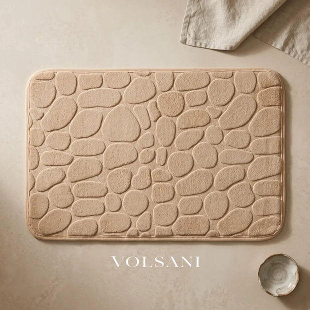 WENDE: Memory Foam Badmat 40 x 60 cm – Antislip Kiezelmotief - Volsani