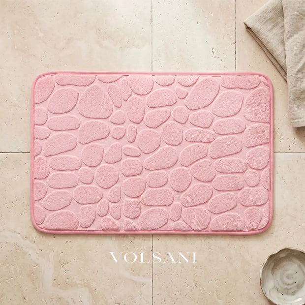 WENDE: Memory Foam Badmat 40 x 60 cm – Antislip Kiezelmotief - Volsani