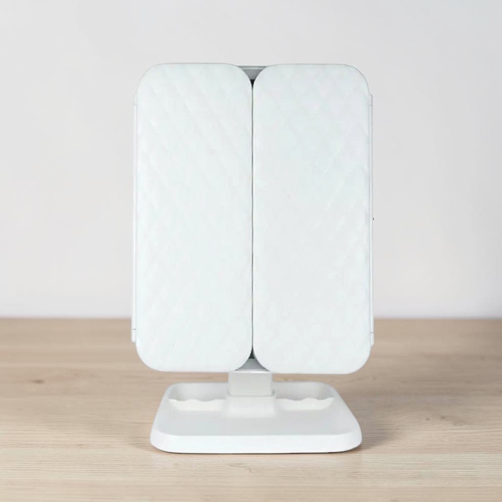 WIEKE: Drieluik Make-upspiegel met LED – Opvouwbaar & 2x/3x/10x Vergrotend - Volsani
