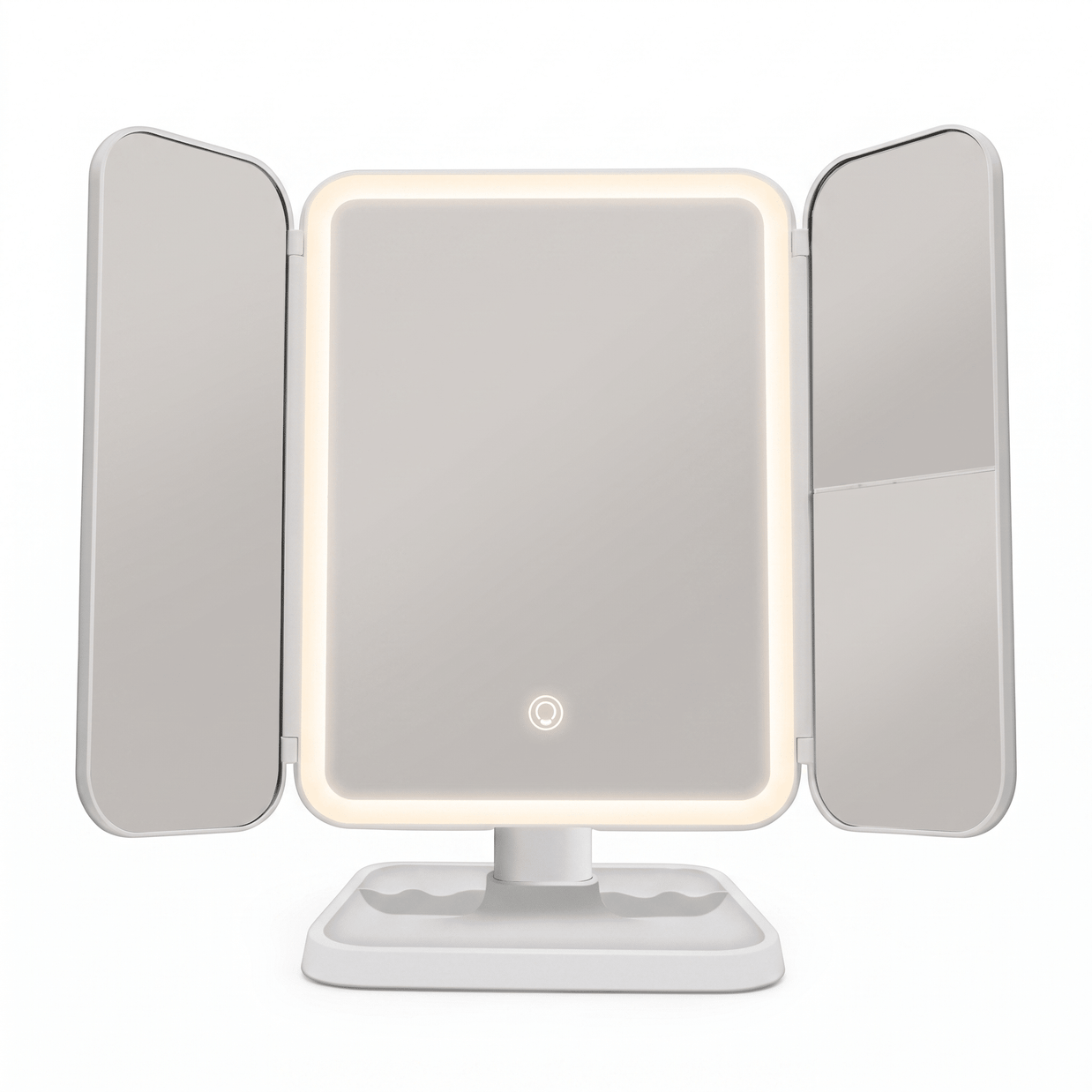 WIEKE: Drieluik Make-upspiegel met LED – Opvouwbaar & 2x/3x/10x Vergrotend - Volsani