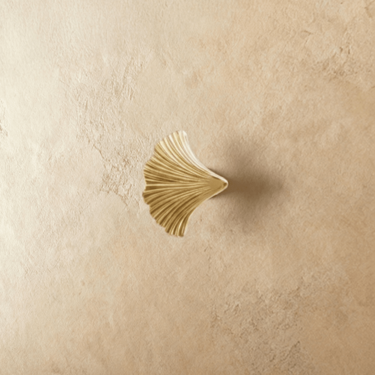 Solid Brass Ginkgo Leaf Cabinet Knobs & Pulls, Botanical Kitchen & Dresser Hardware, Gold Finish, Set of 2, 2.2-5in