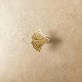 Solid Brass Ginkgo Leaf Cabinet Knobs & Pulls, Botanical Kitchen & Dresser Hardware, Gold Finish, Set of 2, 2.2-5in