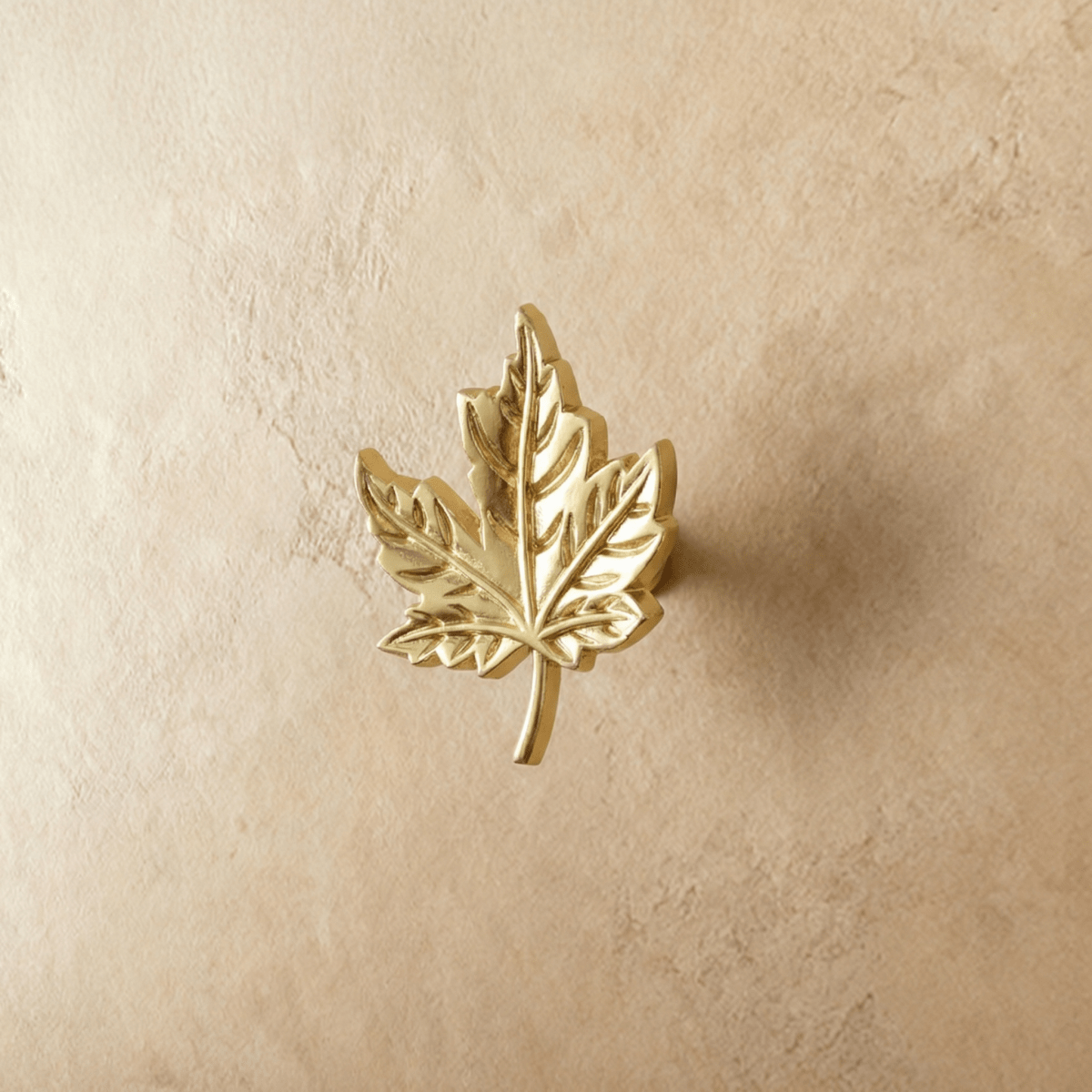 Solid Brass Ginkgo Leaf Cabinet Knobs & Pulls, Botanical Kitchen & Dresser Hardware, Gold Finish, Set of 2, 2.2-5in