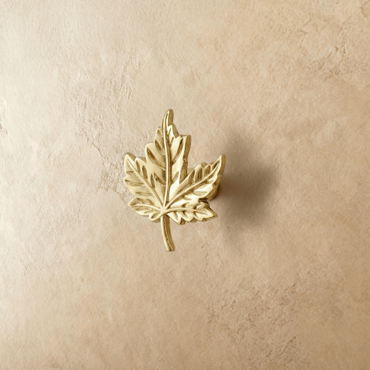 Solid Brass Ginkgo Leaf Cabinet Knobs & Pulls, Botanical Kitchen & Dresser Hardware, Gold Finish, Set of 2, 2.2-5in