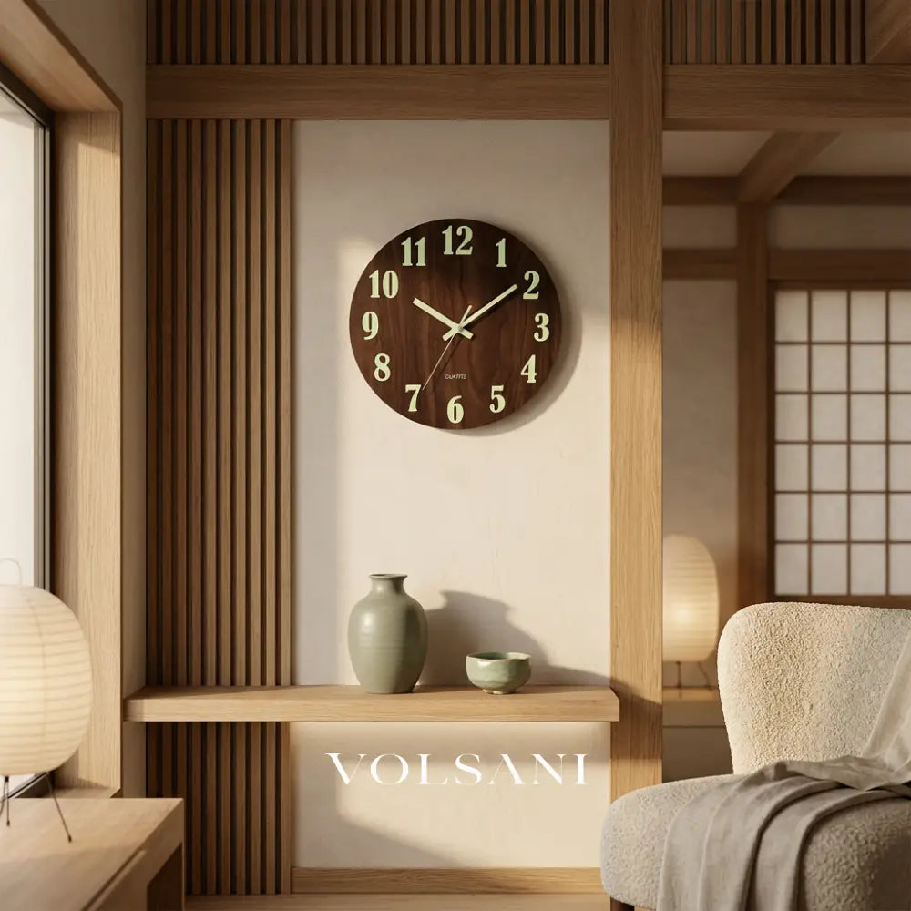 Modern Luminous Design Wall Clock in a living room