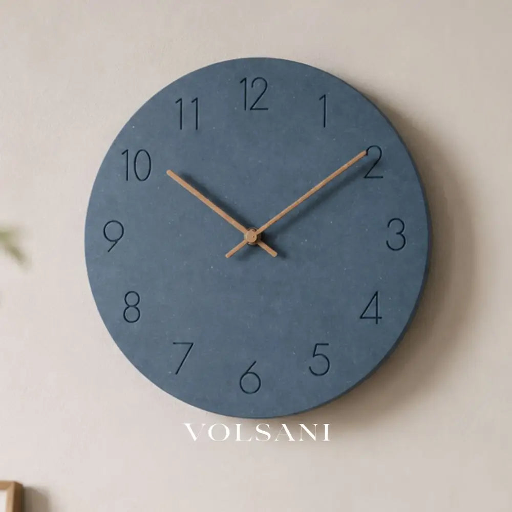 Wood Wall Clock with Plain Dial Scandinavian Living Room & Bedroom Clock Non Ticking Silent Sweep 6 Colors 11.4in